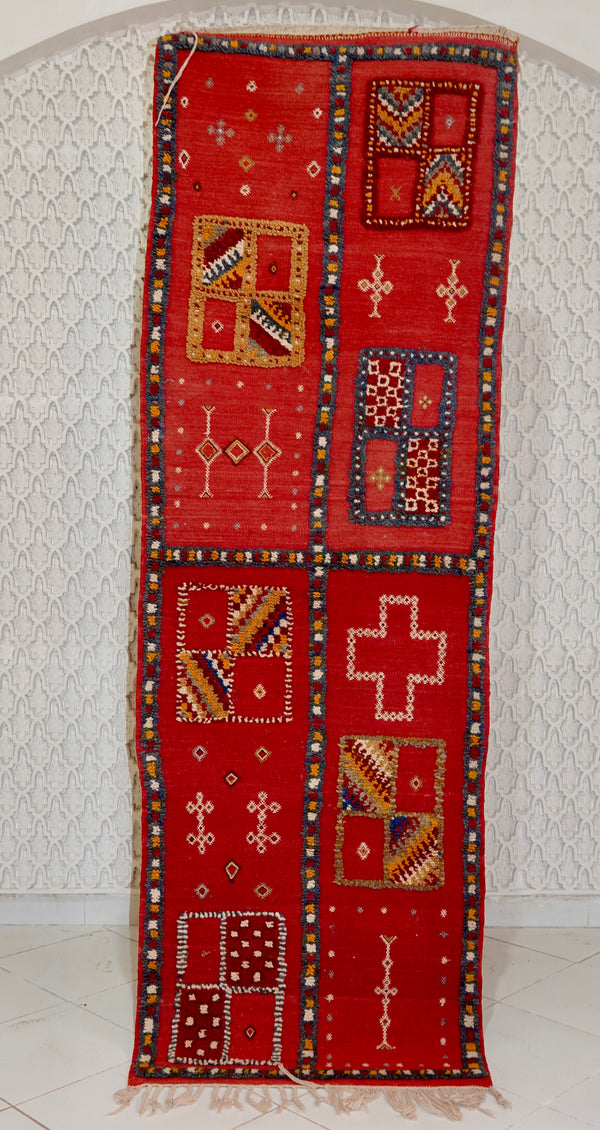 Glaoui Runner Berber Rug - Bold Bohemian Fire