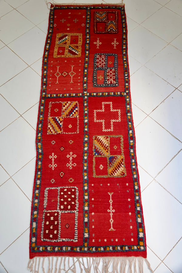 Glaoui Runner Berber Rug - Bold Bohemian Fire